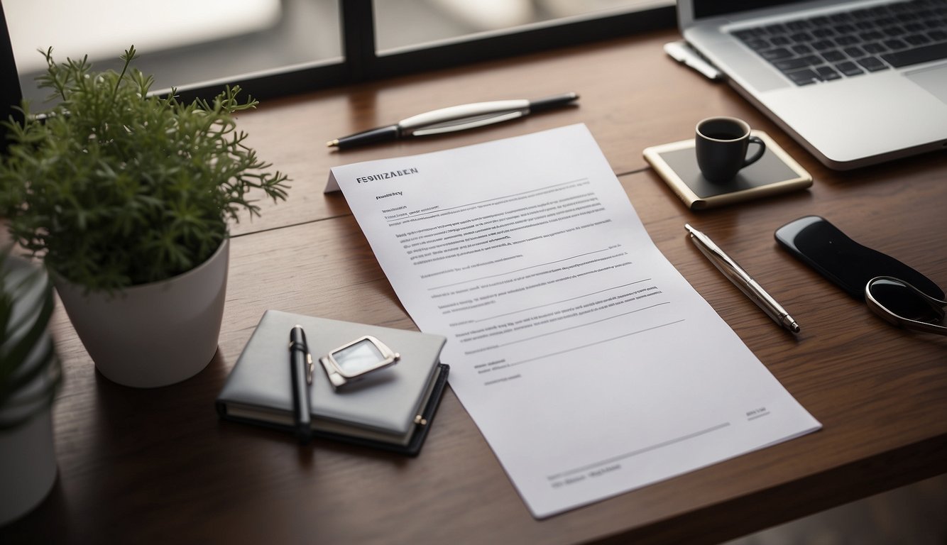 A blank microblading consultation form on a clean, organized desk with a pen ready to be filled out