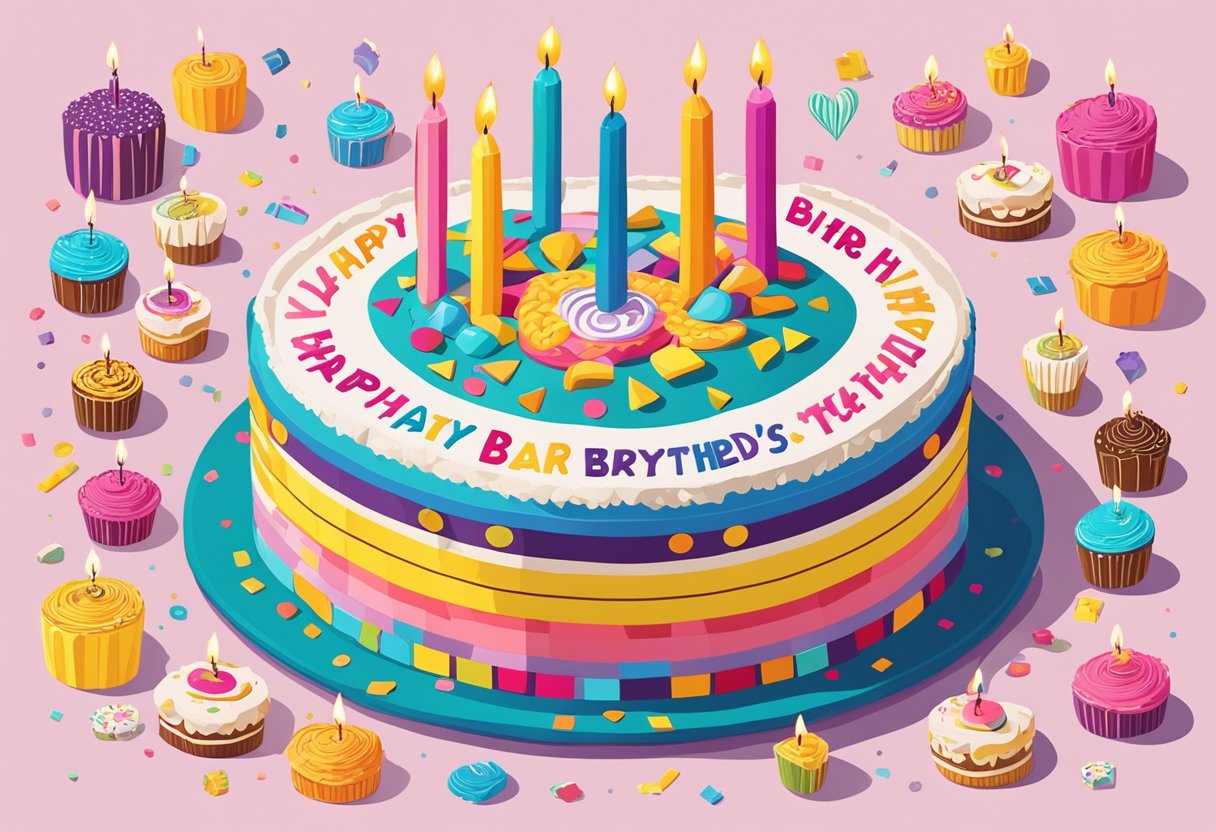 A colorful birthday cake with 34 candles, surrounded by loving messages and quotes for a daughter's 34th birthday