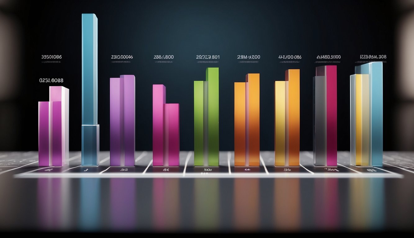 A bar graph with varying heights representing survey results