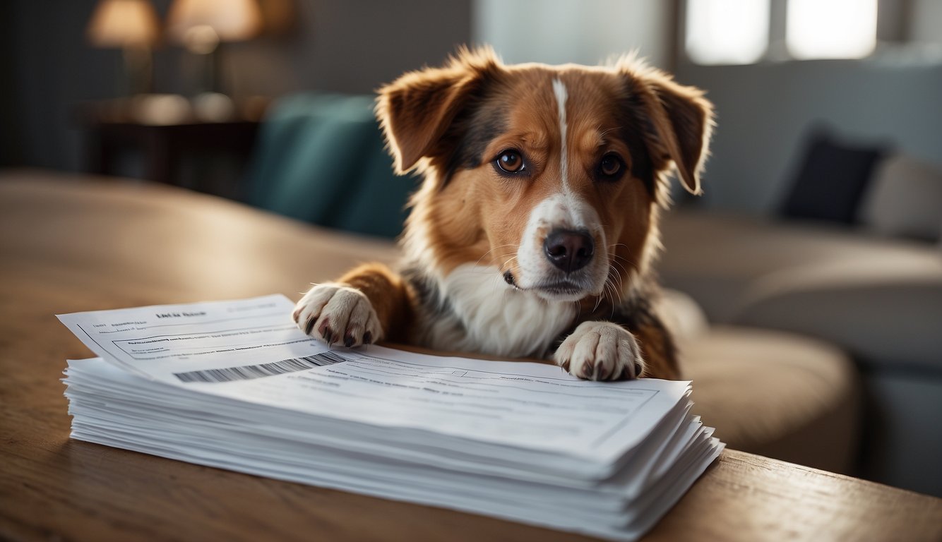 A stack of printable dog boarding forms with essential elements