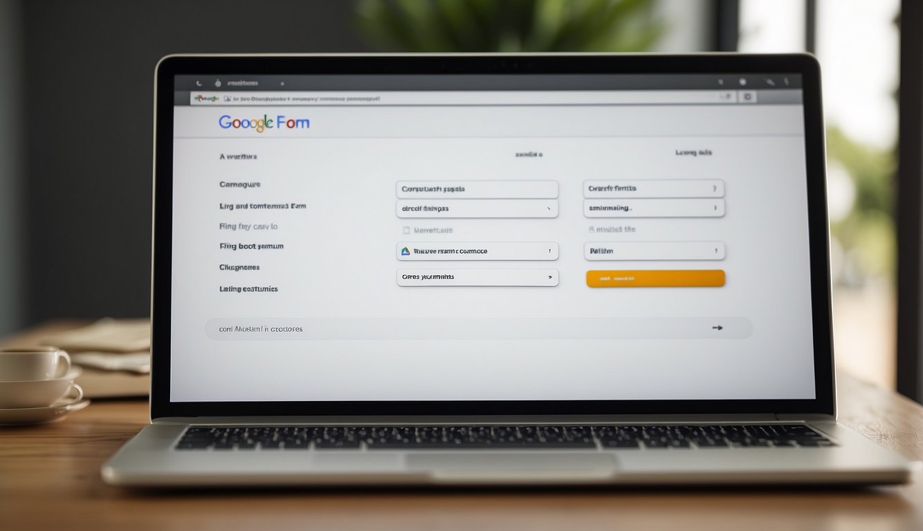 A computer screen displaying a Google Form with Likert scale questions. A mouse cursor hovers over the options as the form is being filled out