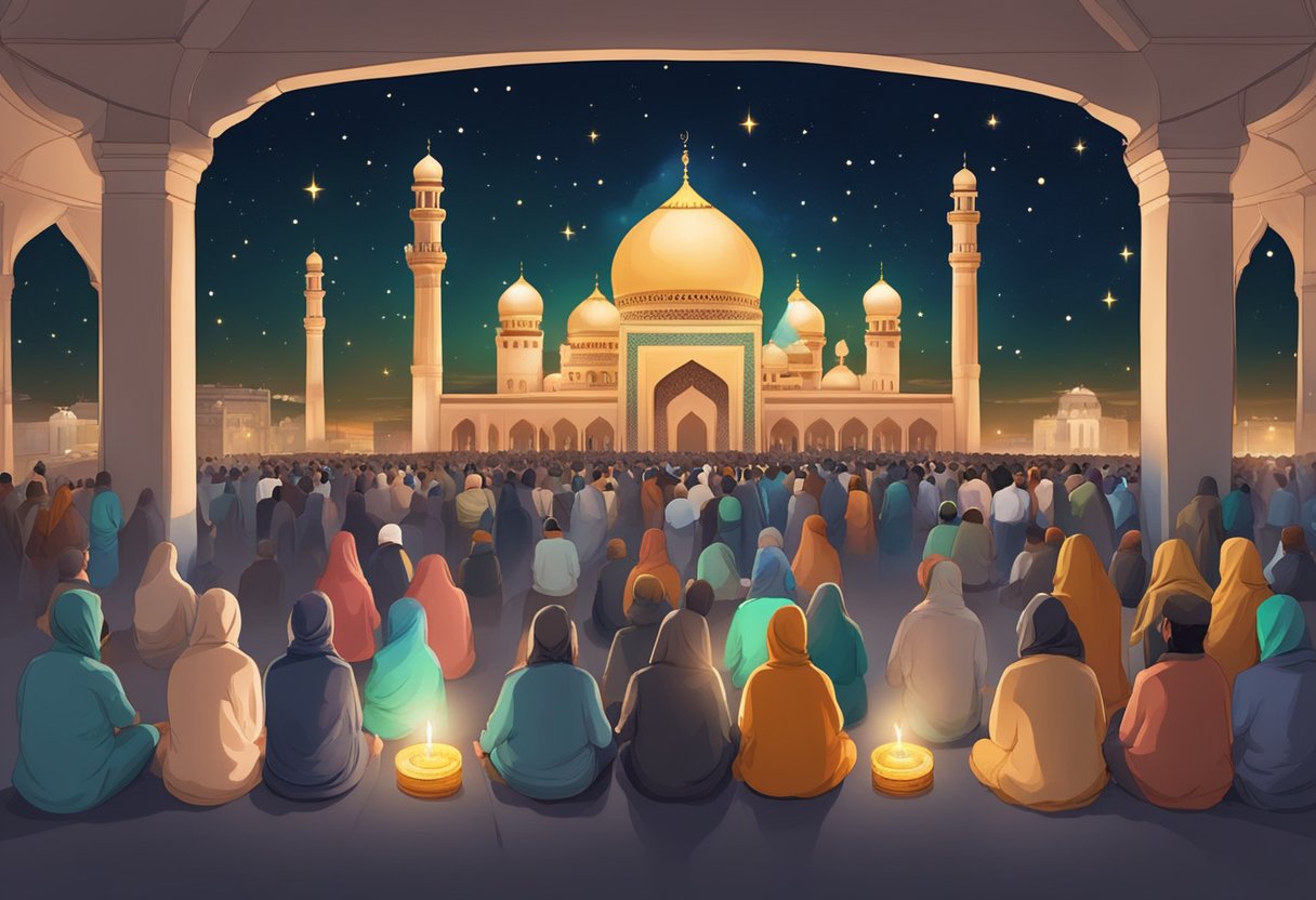 The night sky glows with stars as people gather for Shab e Barat 2024, lighting candles and offering prayers