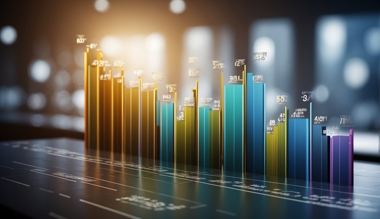 A bar graph rising steadily, with labeled axes and title