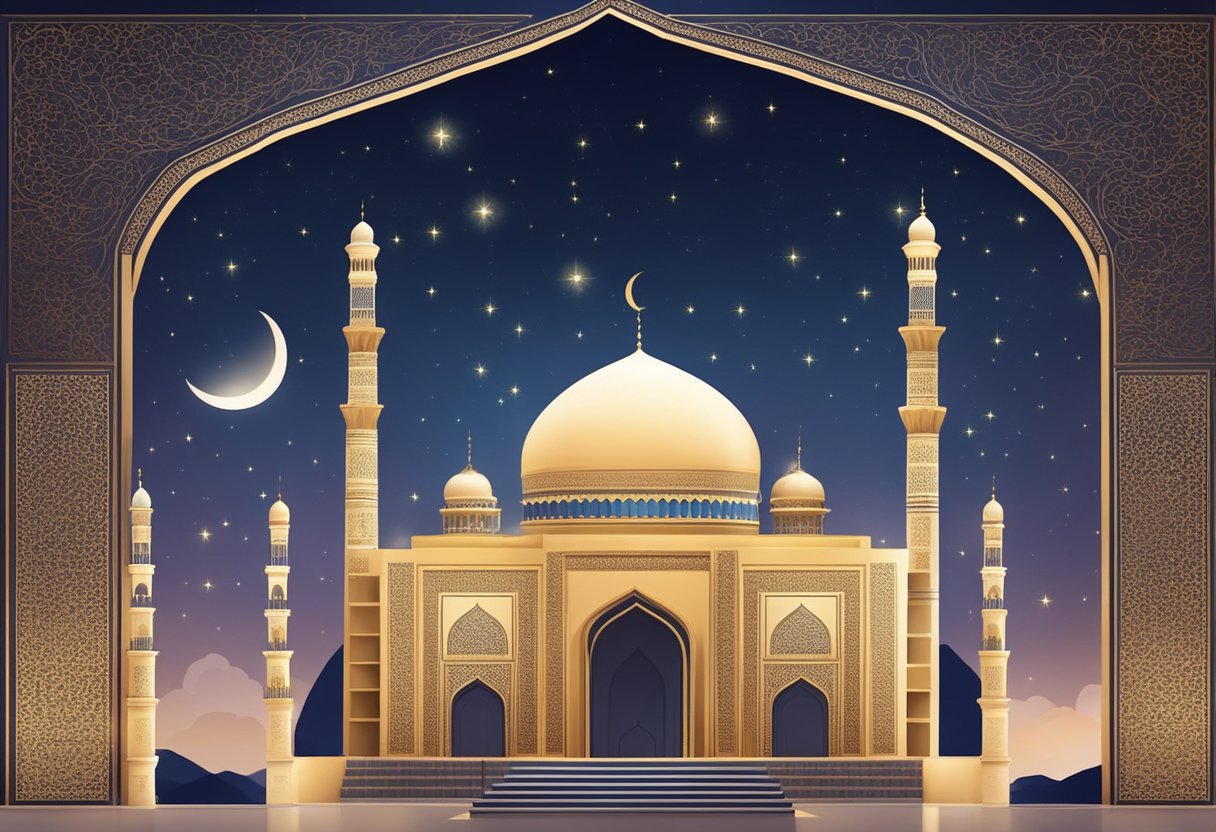 The night sky on Shab e Barat 2024 with a full moon and stars shining brightly, creating a peaceful and serene atmosphere