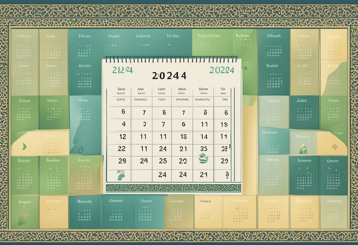 A calendar showing the date "Shab e Barat 2024" highlighted in Islamic calendar