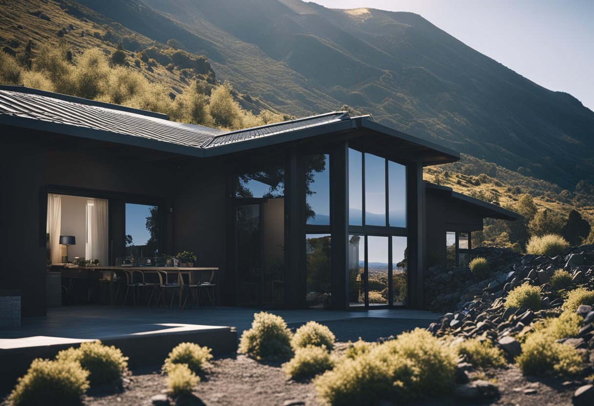 A snowy mountain refuge sits at the base of Mount Etna, with accessible transportation nearby