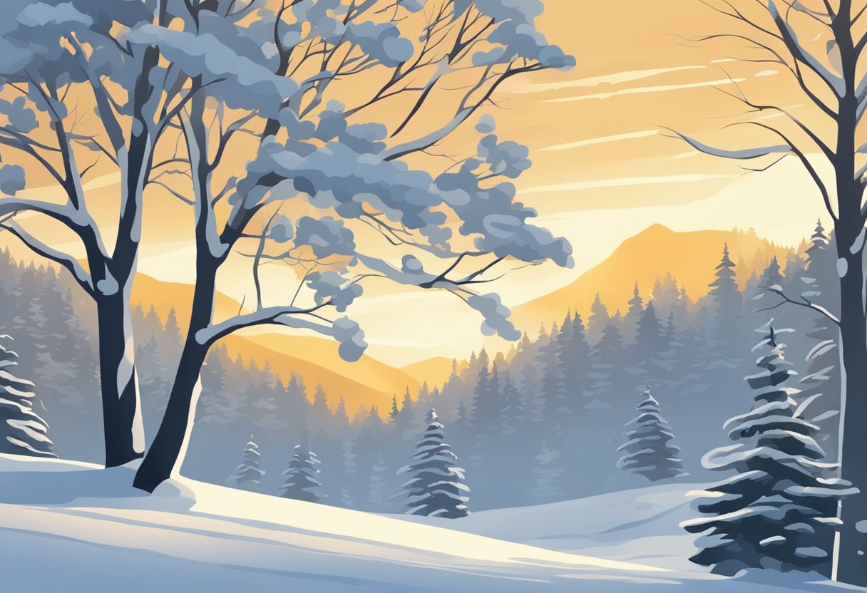 Sunny skies in July, perfect for outdoor activities. Snowy landscapes in January, ideal for winter sports. Illustrate changing weather in Maryland