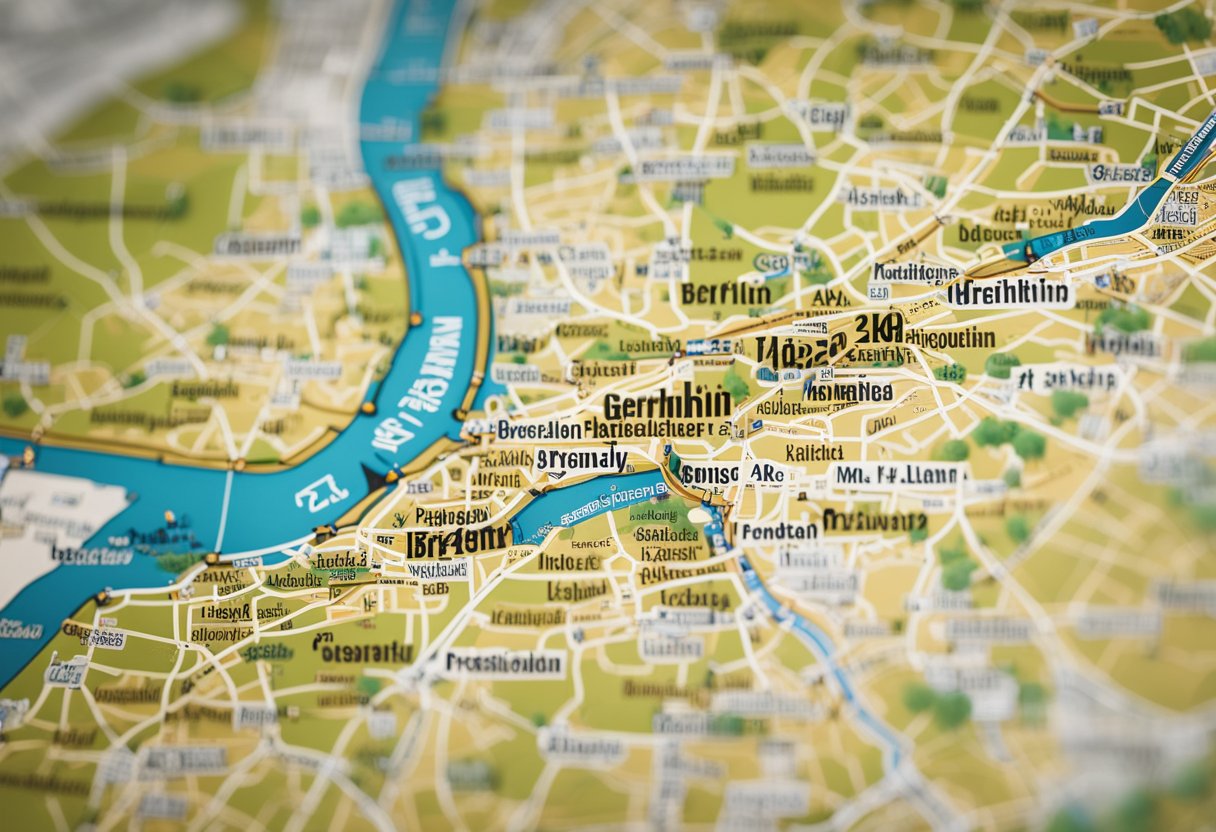 A map of Germany with a focus on Berlin, highlighting the zip code area