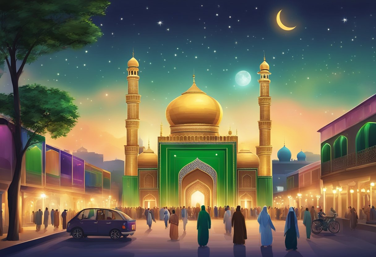 On Shab-e-Barat 2024 in Gujranwala, the city is alive with vibrant celebrations and colorful lights adorning the streets and buildings