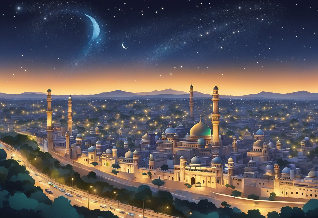 The night sky over Hyderabad, with stars shining bright, on the eve of Shab-e-Barat 2024