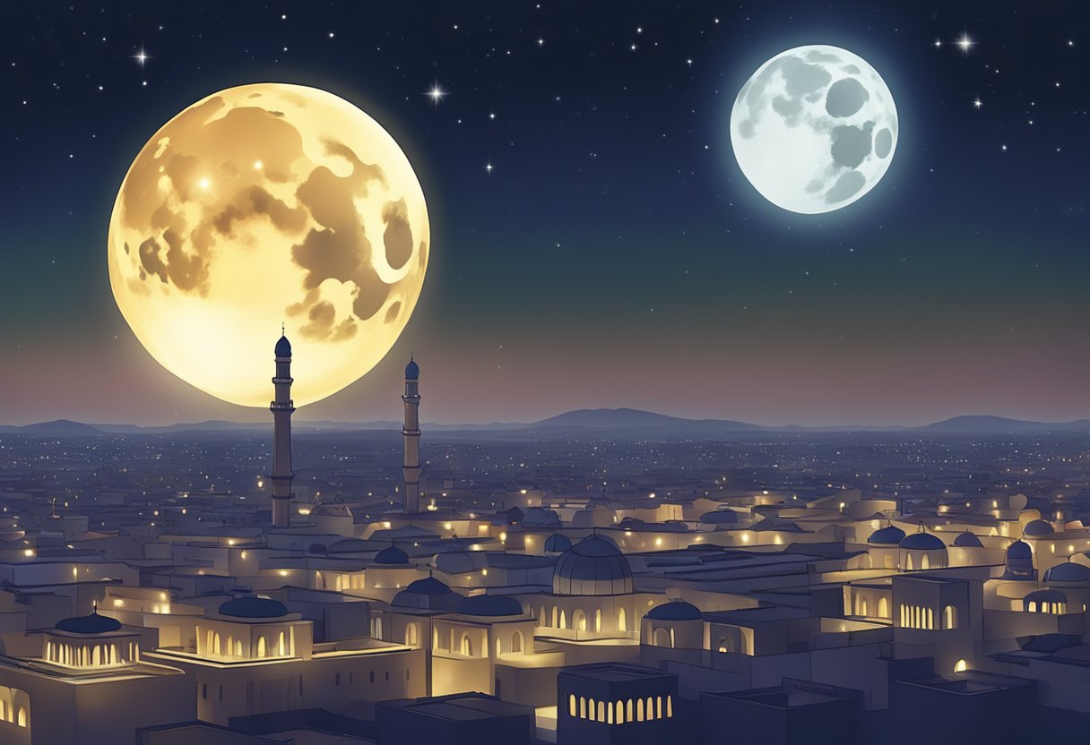 The moon shines over Mirpur Khas on Shab-e-Barat 2024