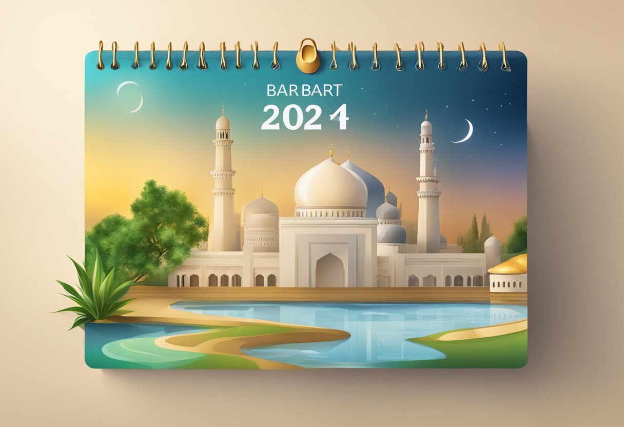 A calendar displaying the date "Shab-e-Barat 2024" in Shahkot