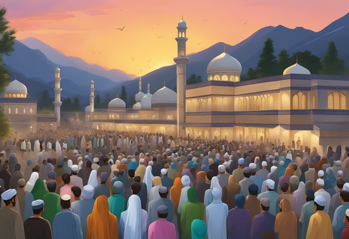 The scene shows a peaceful night in Swat, with people gathered in mosques and homes, offering prayers and seeking forgiveness on the occasion of Shab-e-Barat in 2024