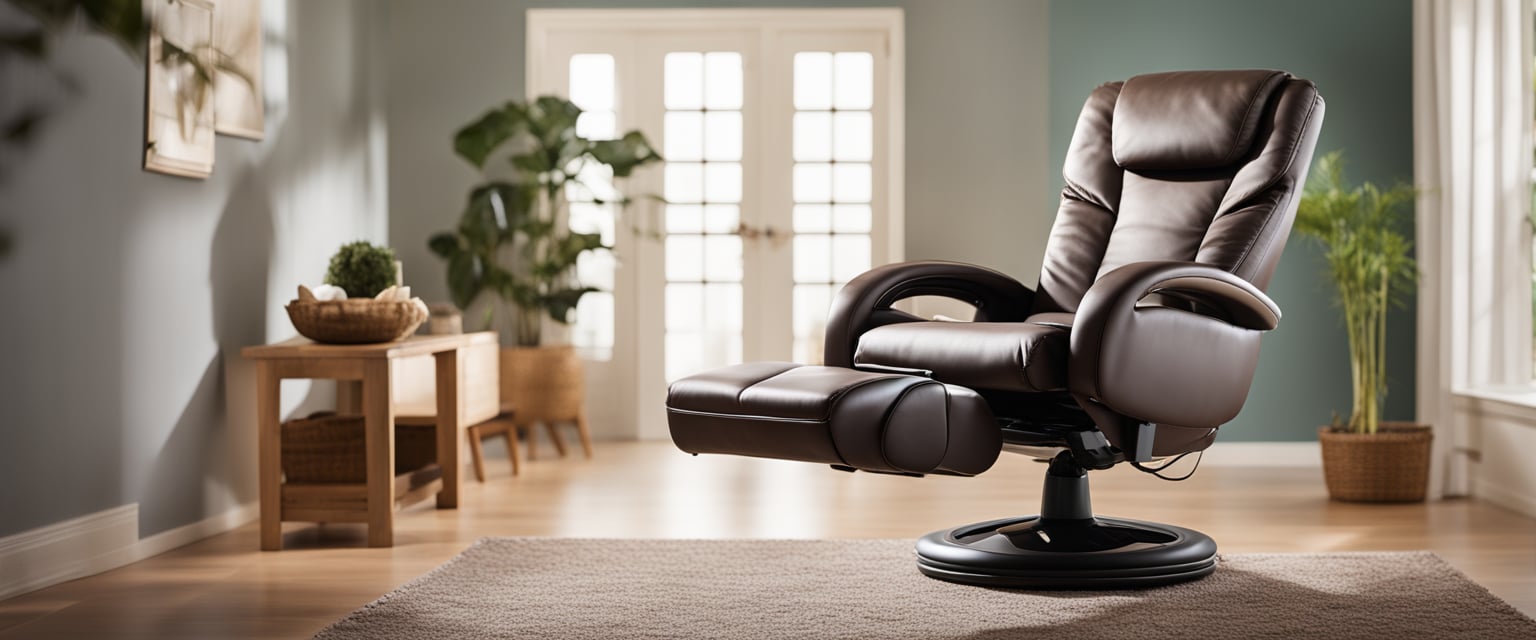 A massage chair in a cozy home setting