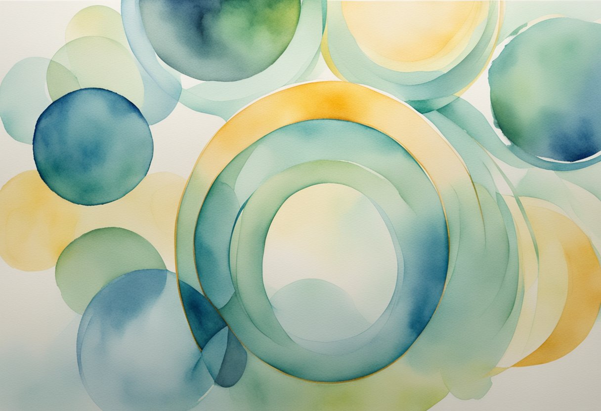 A group of interconnected circles, radiating strength and support, overshadowing a small, fading shadow of fear