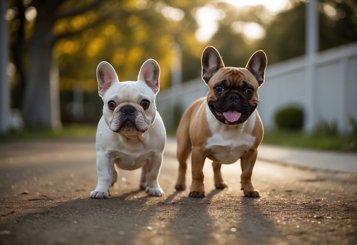French bulldogs playing in a spacious, well-maintained outdoor area at a reputable breeder's facility in New Jersey