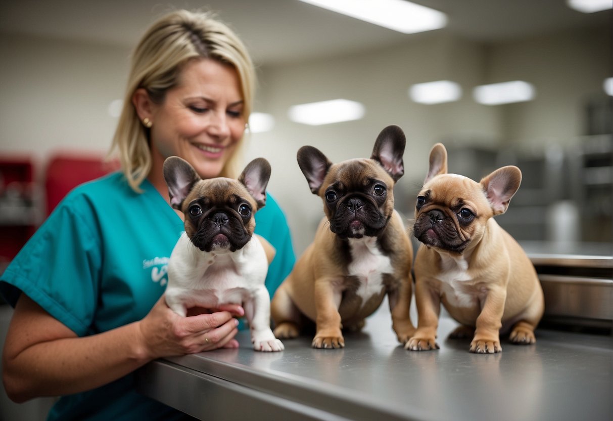 A French Bulldog breeder in Houston carefully selects and nurtures their adorable puppies in a spacious and clean facility, ensuring their health and well-being