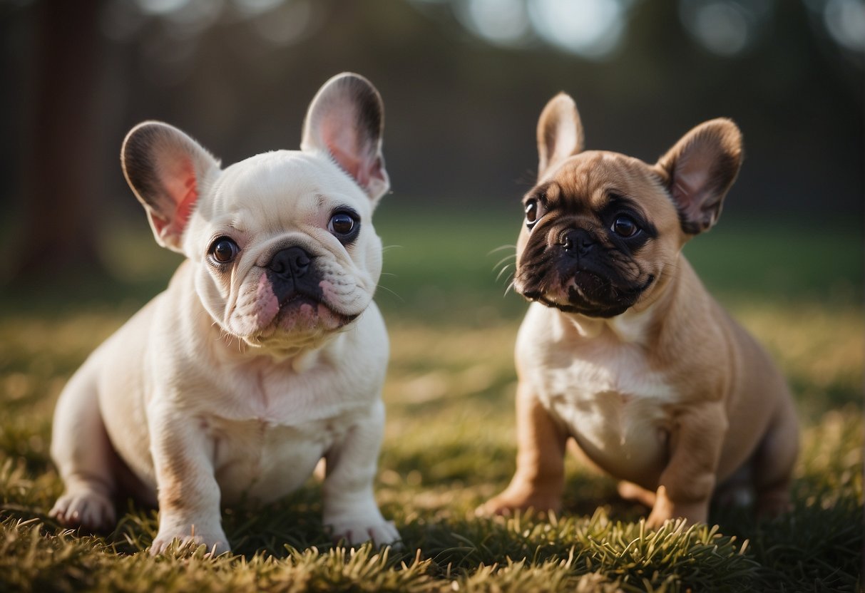 French bulldog puppies playfully interact with breeders in a cozy Philadelphia kennel, as potential buyers inquire about their care and breeding practices