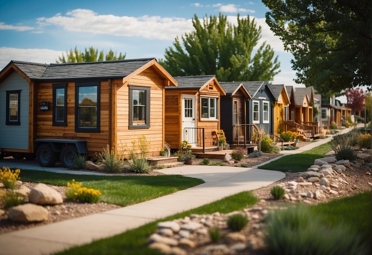Tiny home communities in Fort Collins, Colorado, bustling with local builders and vendors showcasing their unique designs and sustainable living options