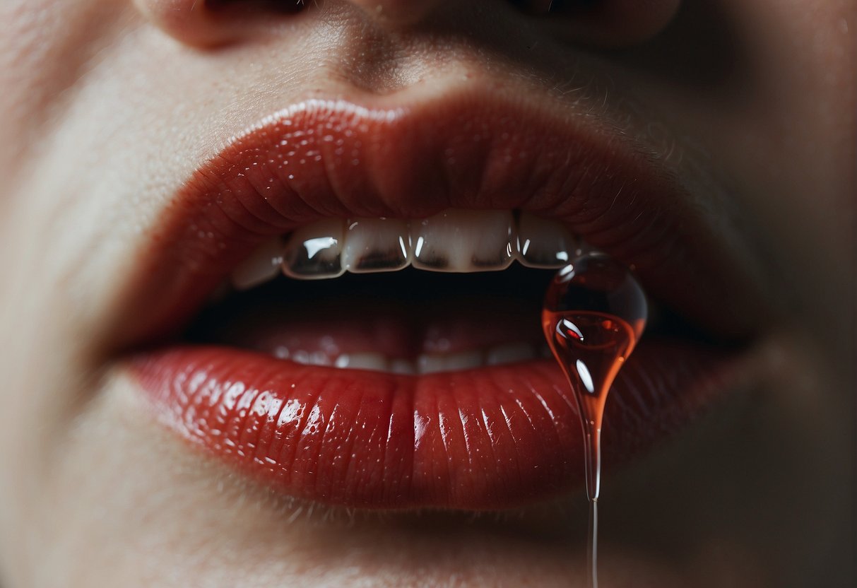 A nose ring drips blood onto a tissue, causing a nosebleed