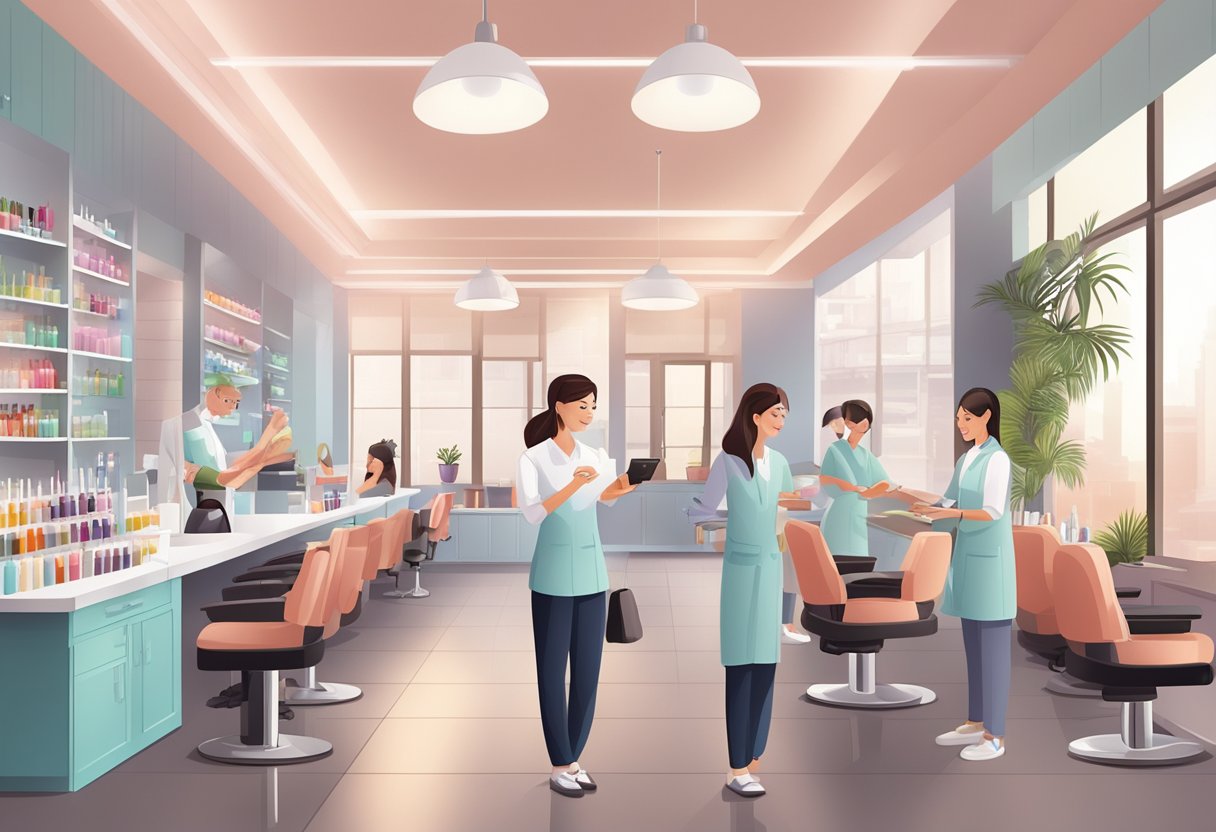 Nail salon staff receiving benefits and incentives, such as bonuses and flexible schedules