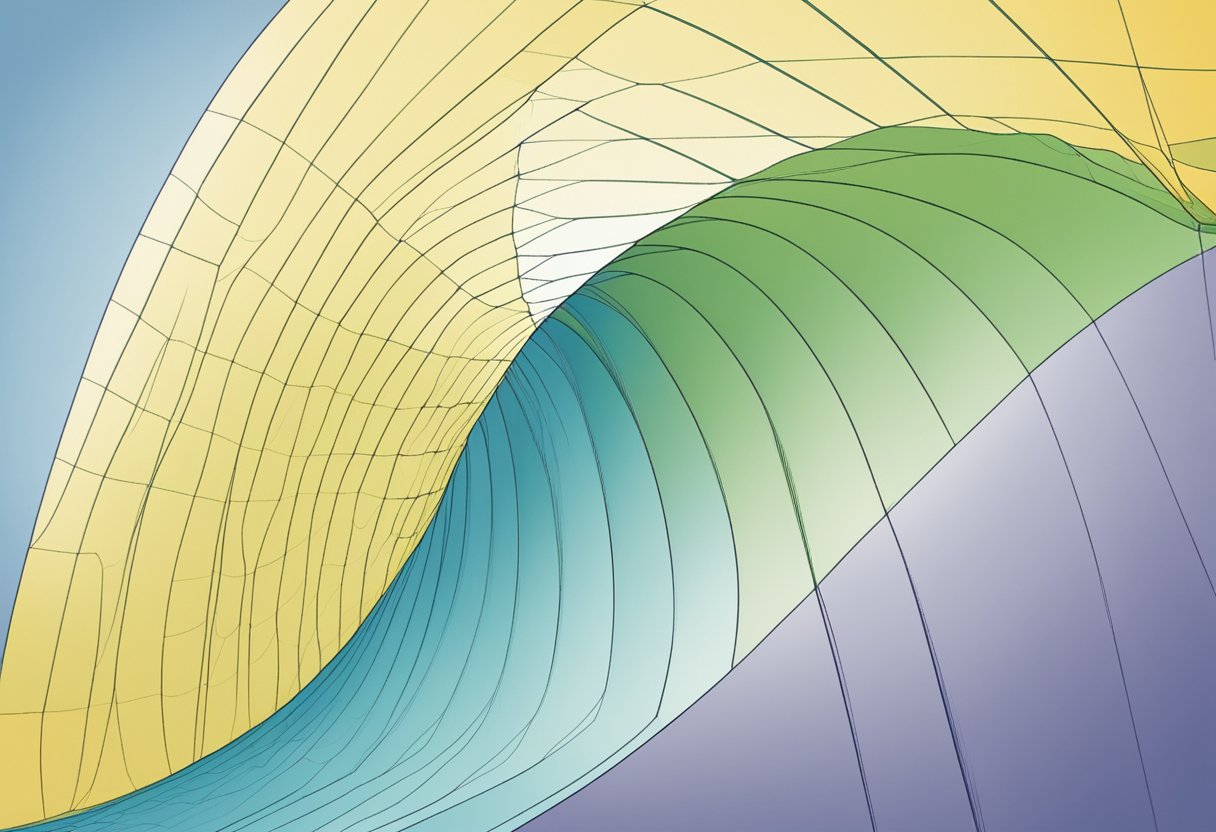 Illustration of A parabola opening upwards with a vertex at the lowest point, showing the range extending upwards from the vertex