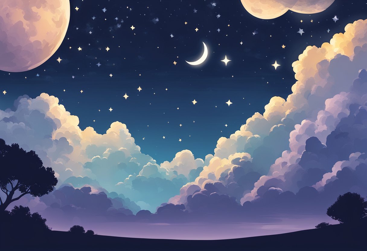 The night sky of Burewala, 2024, with moon and stars