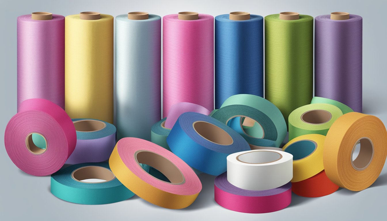Machines weave and dye fabric, then coat it with adhesive to create colorful cloth tape