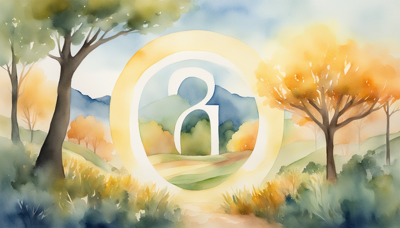 A glowing number 81 hovers above a serene landscape, radiating warmth and positivity onto the surroundings