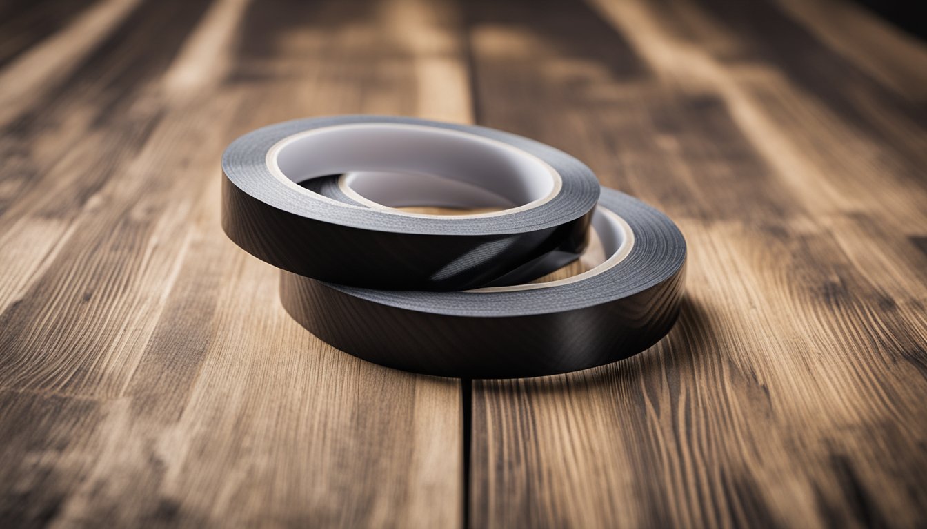 A roll of double-sided opp tape, 1 inch wide, 50 meters long, with a clear adhesive coating on both sides