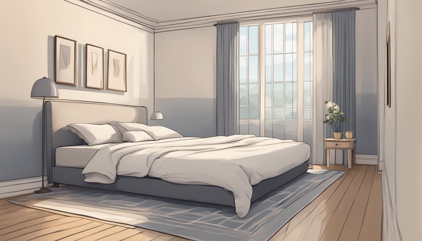 A single, unadorned bed sits in a simple room, untouched by human hands. It symbolizes the celibate lifestyle, devoid of romantic or physical intimacy