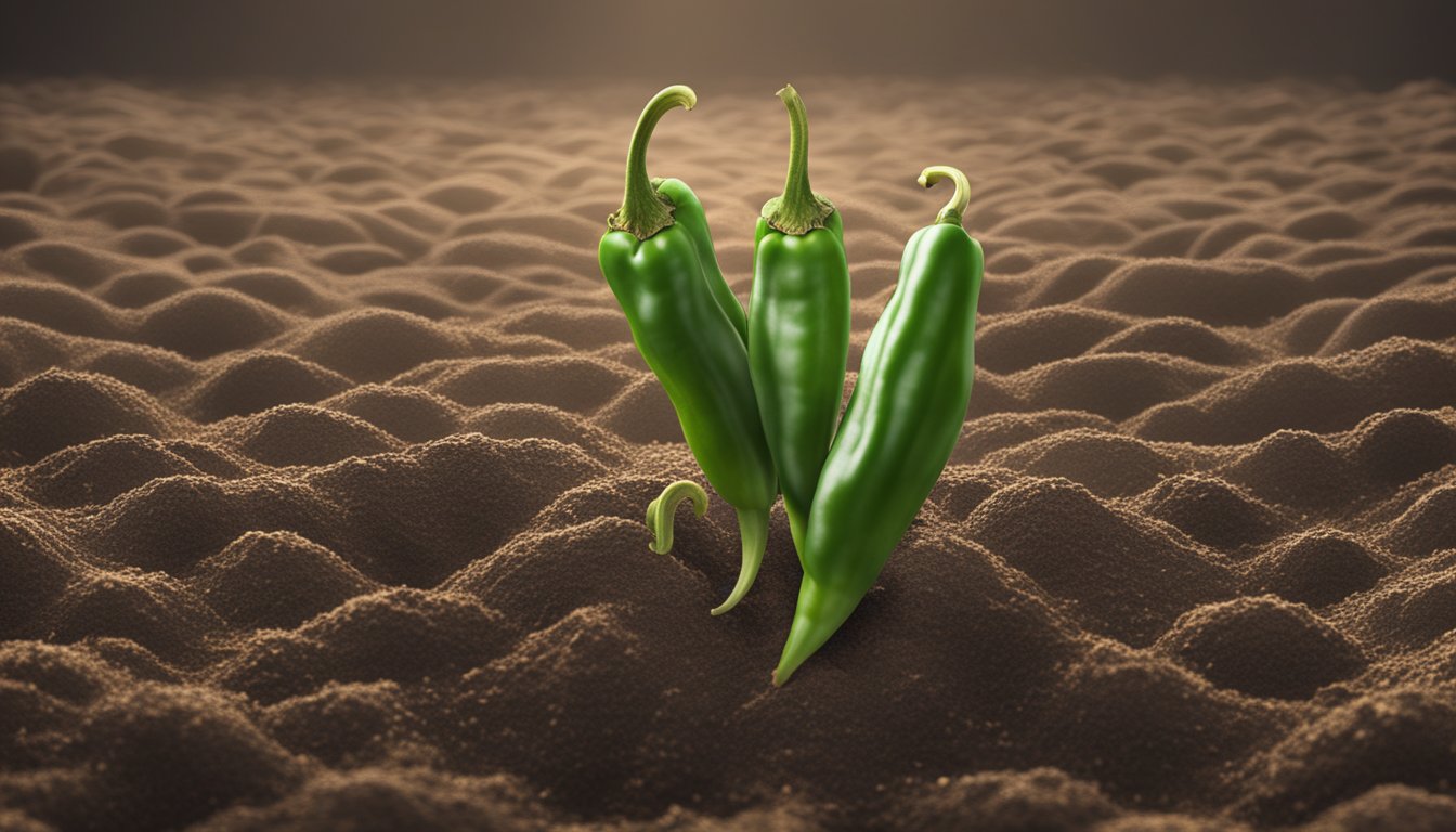 Pepper seeds sit in dry soil, lacking moisture and warmth, preventing sprouting