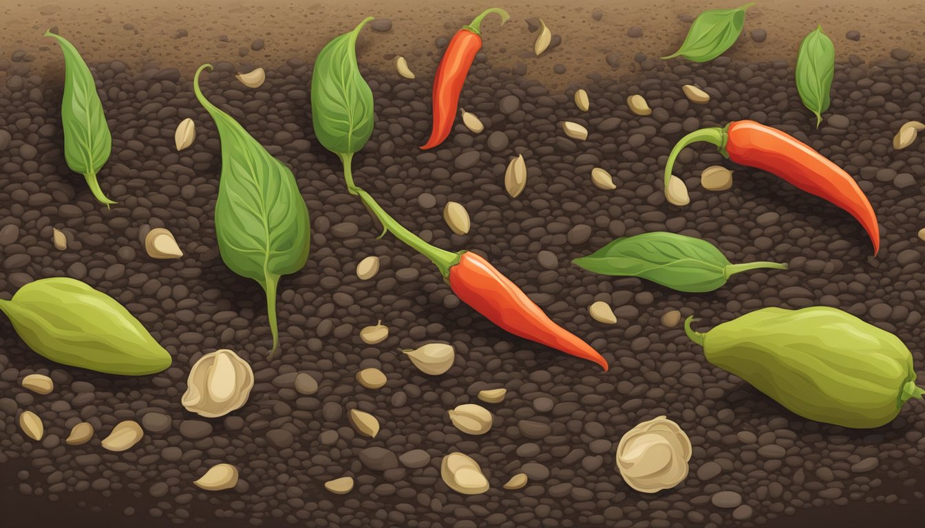 Pepper seeds lay dormant in soil, ungerminated
