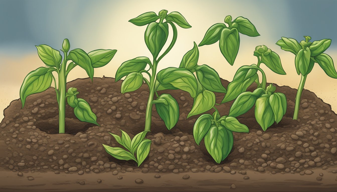 Pepper seeds lay dormant in soil. Light, warmth, and moisture needed for germination. Troubleshooting: check seed quality, soil conditions, and environmental factors