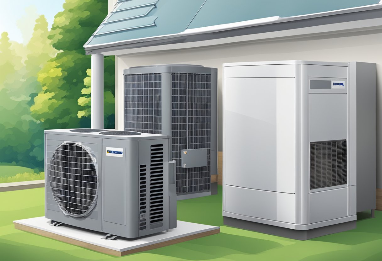 Various heat pump types and installations for apartments or houses, with financial aid and subsidies