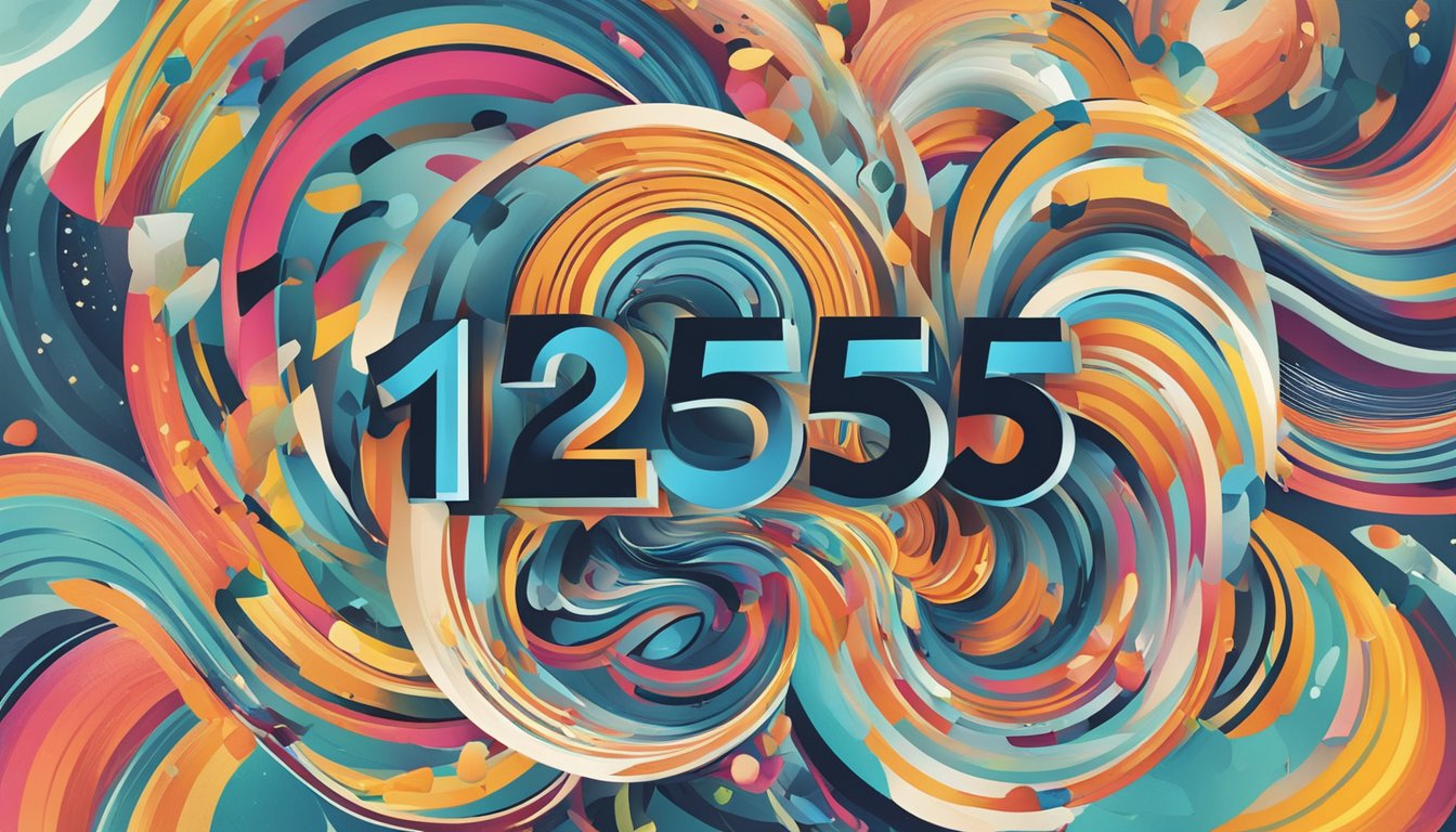 A large, bold number "1255" stands out against a background of swirling, abstract shapes, with the words "Frequently Asked Questions" written below in a clean, modern font