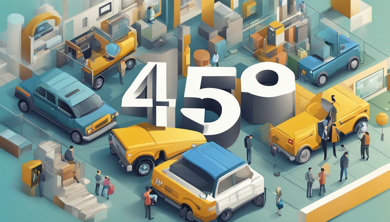 A large, bold number "4545" stands out against a background of frequently asked questions, with a sense of curiosity and inquiry