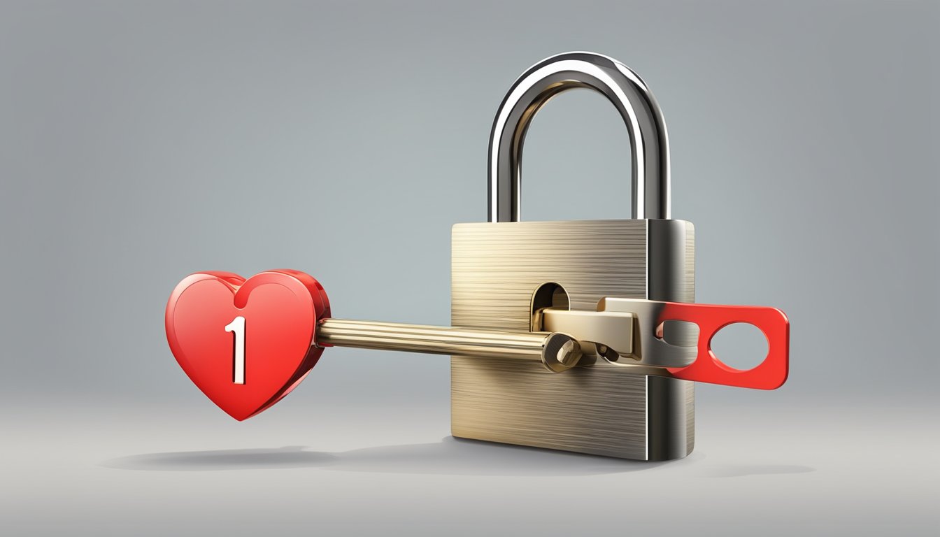 A heart-shaped lock and key, symbolizing love and relationships, with the number 8181 engraved on them