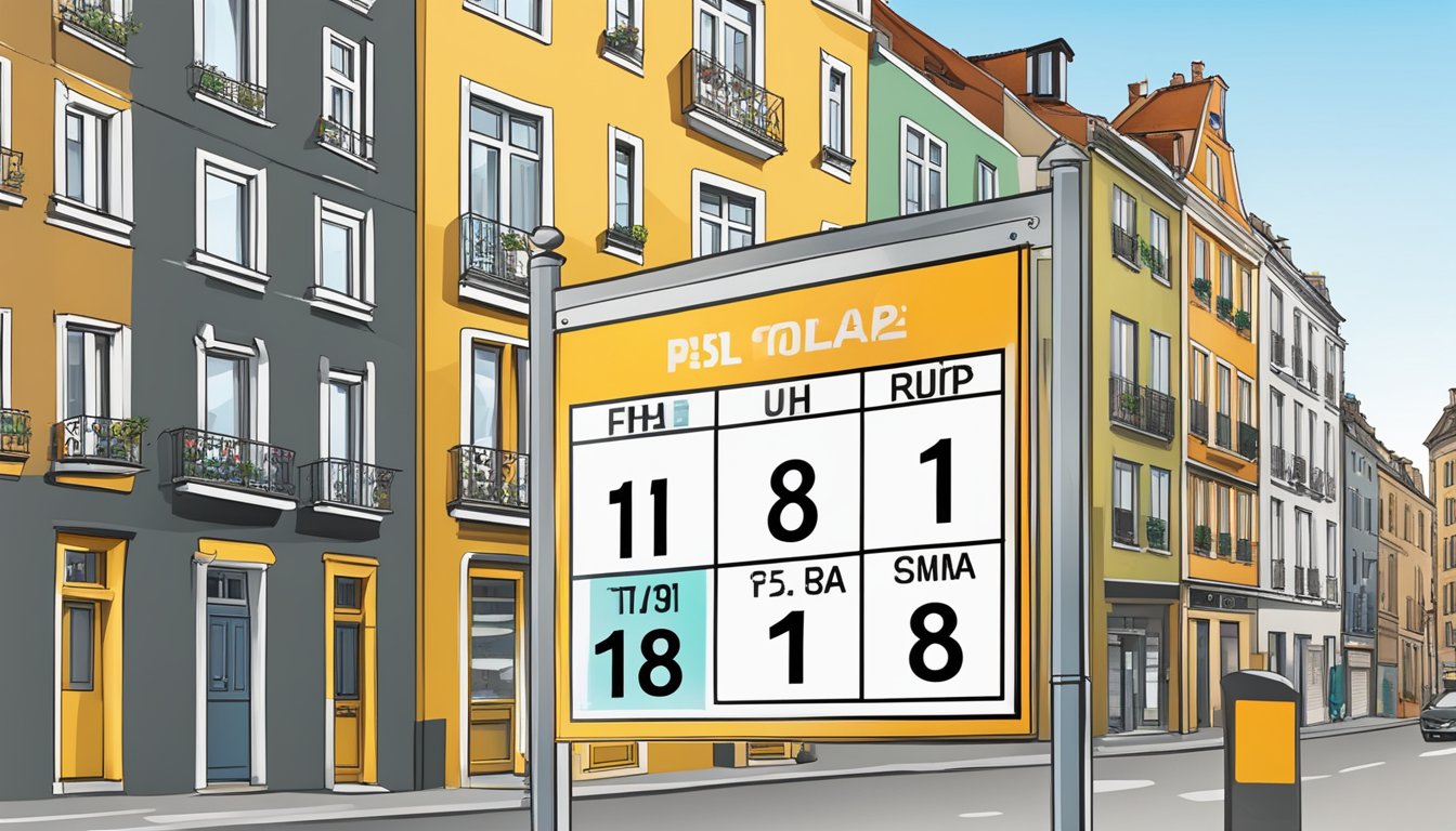 A calendar displaying the date "18" in bold, a street sign with the number "18," and a receipt totaling "18.18" euros