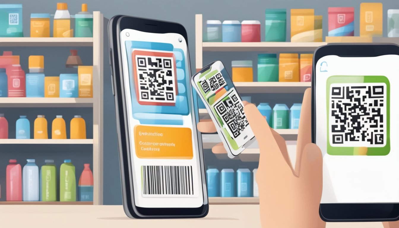 A person using a smartphone to scan a QR code on a product for daily use