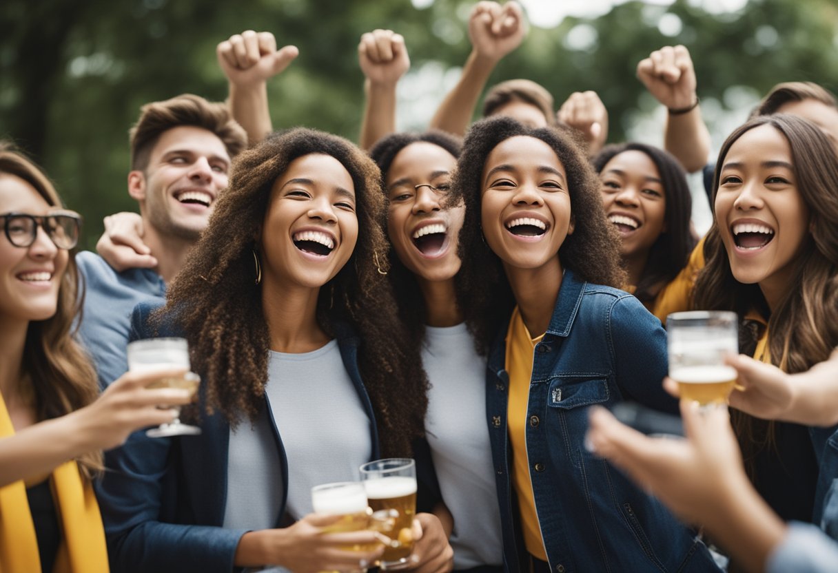 A group of students celebrating with joy and excitement after receiving University of Maryland Global Campus scholarships