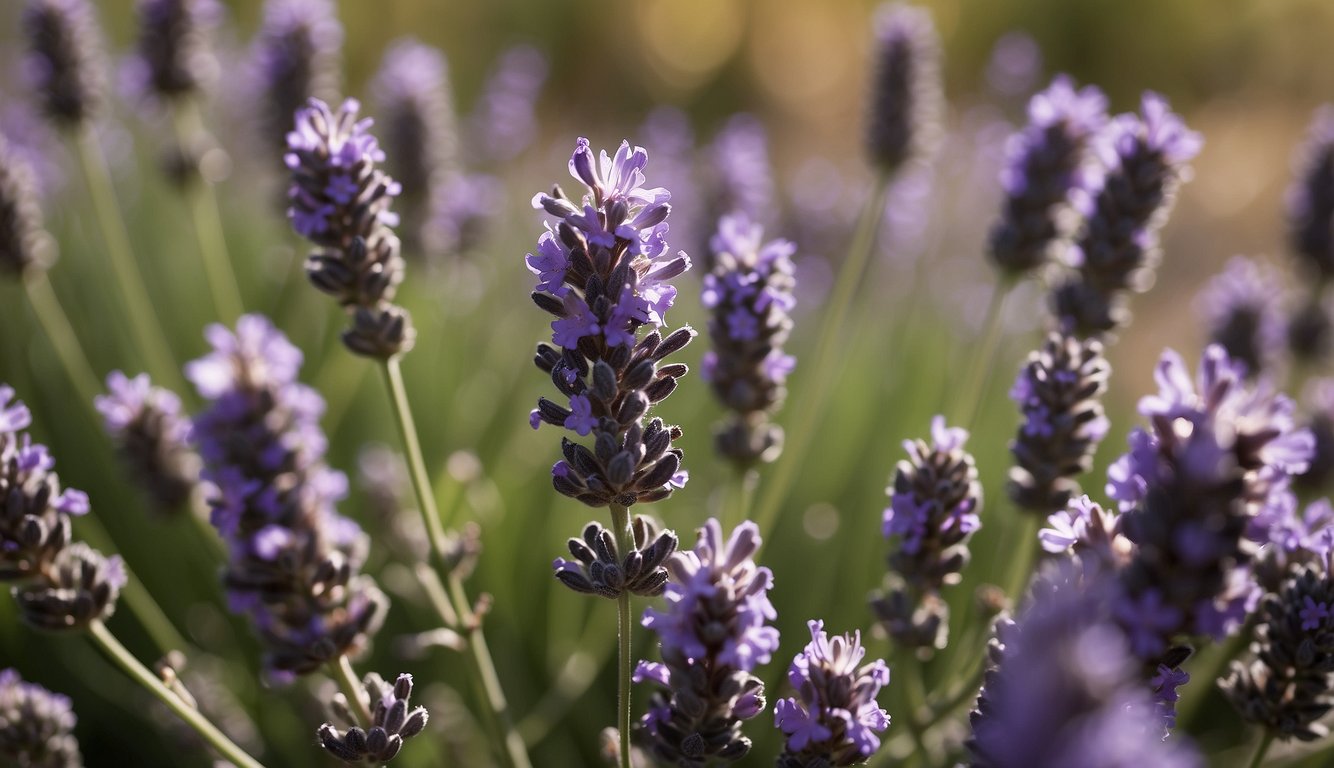 Lavender plants withered and turned brown as the season changed, signaling the need for pruning and care
