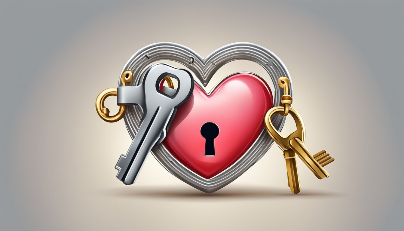 A heart-shaped lock and key symbolizing love and relationships