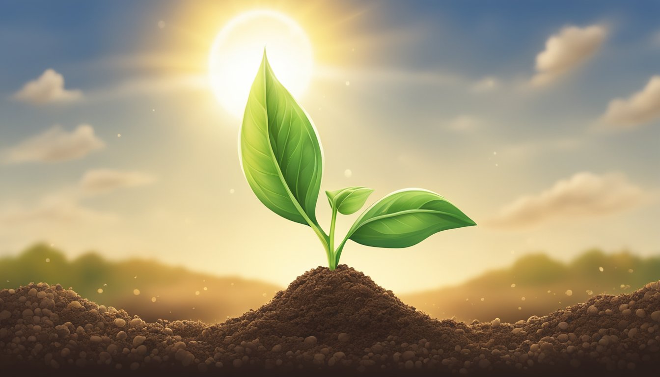 A seedling bursting through the soil, reaching towards the sunlight, symbolizing personal growth and significance