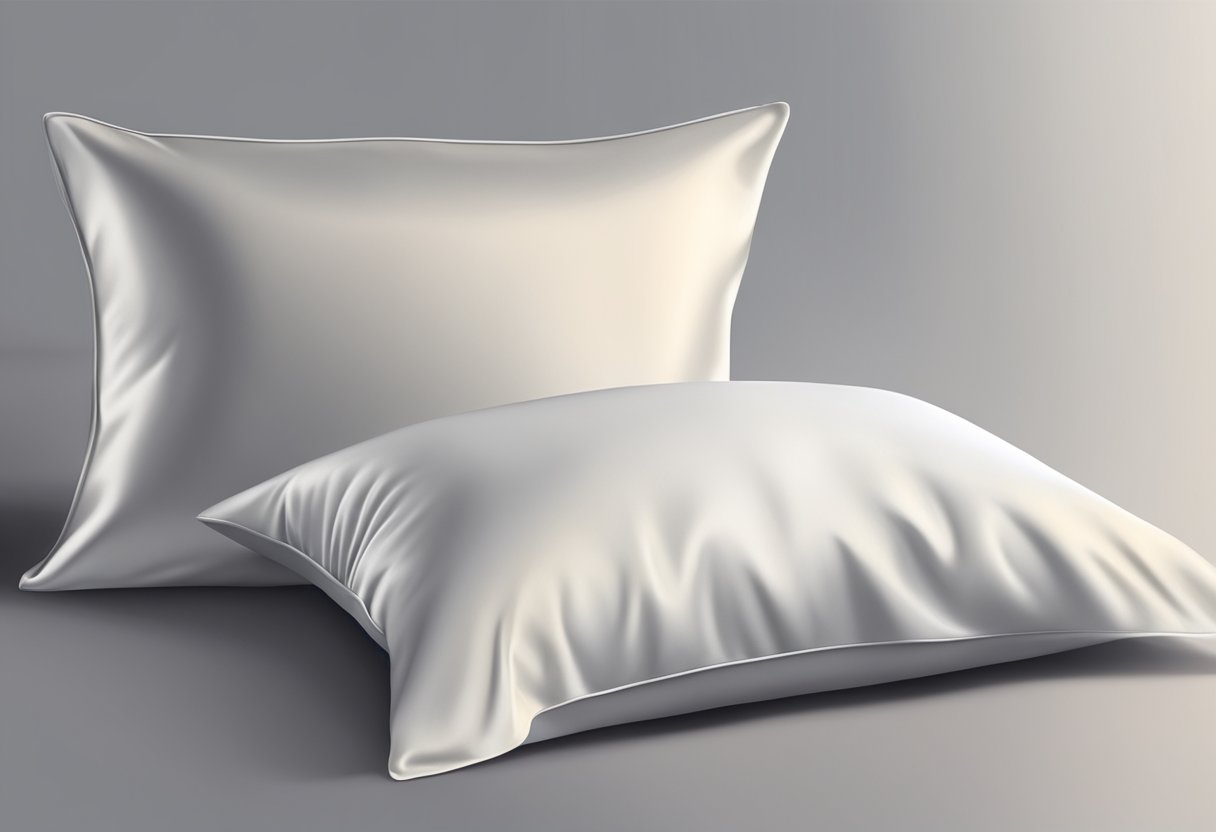 A silk pillowcase with a smooth surface, promoting healthy skin