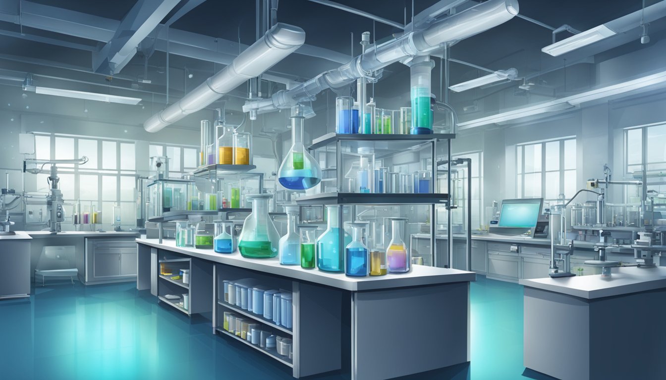 A laboratory setting with scientific equipment and technology, emphasizing the significance of research and innovation in science and technology