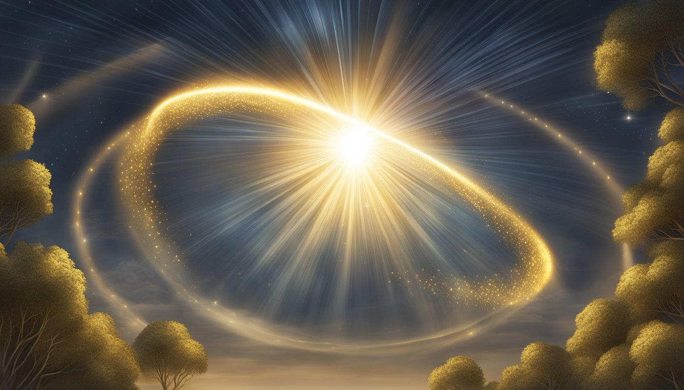 A shining halo hovers over a cluster of three golden numbers: 834.</p><p>Rays of light emanate from the numbers, illuminating the surrounding space