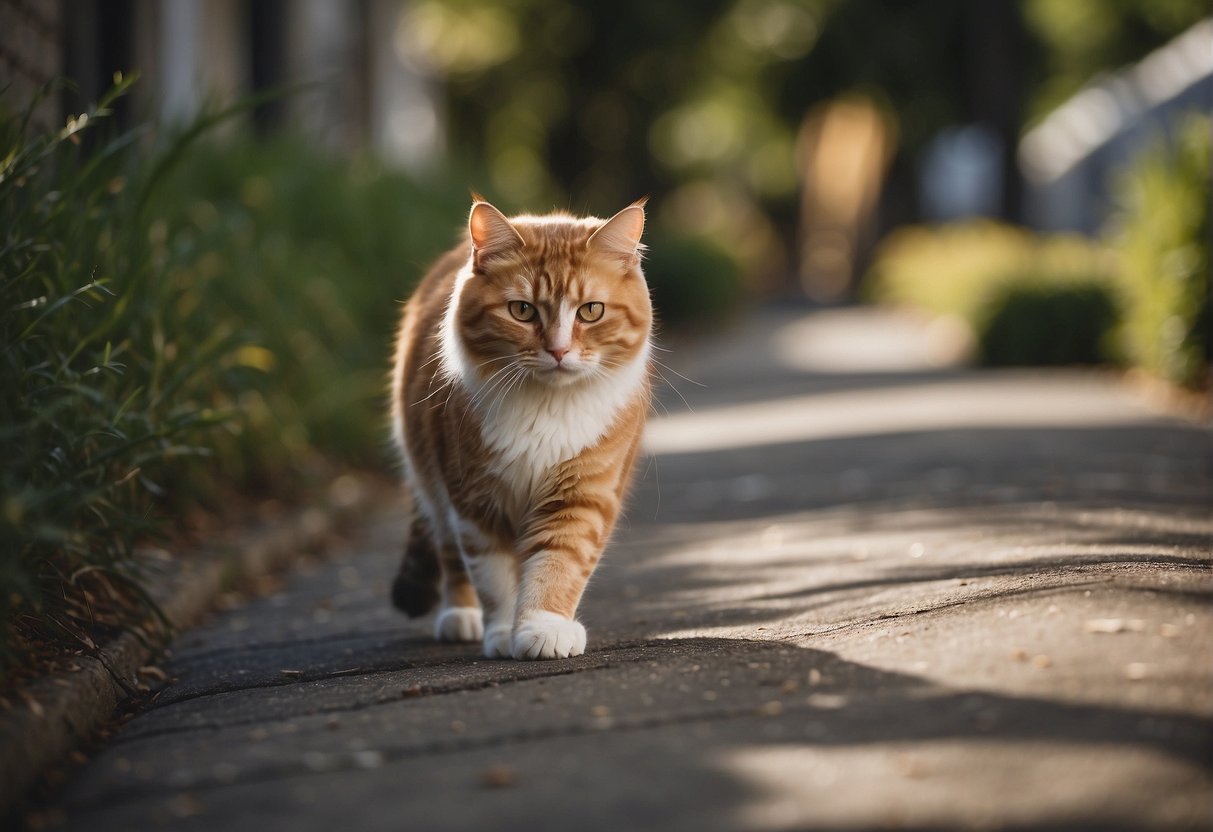 Cats roam up to 5 miles from home, marking territory with scent and body language