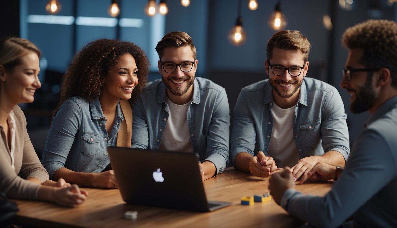 A group of participants engage in a virtual team building game, interacting with enthusiasm and focus, utilizing Zoom's features for an advanced gameplay experience