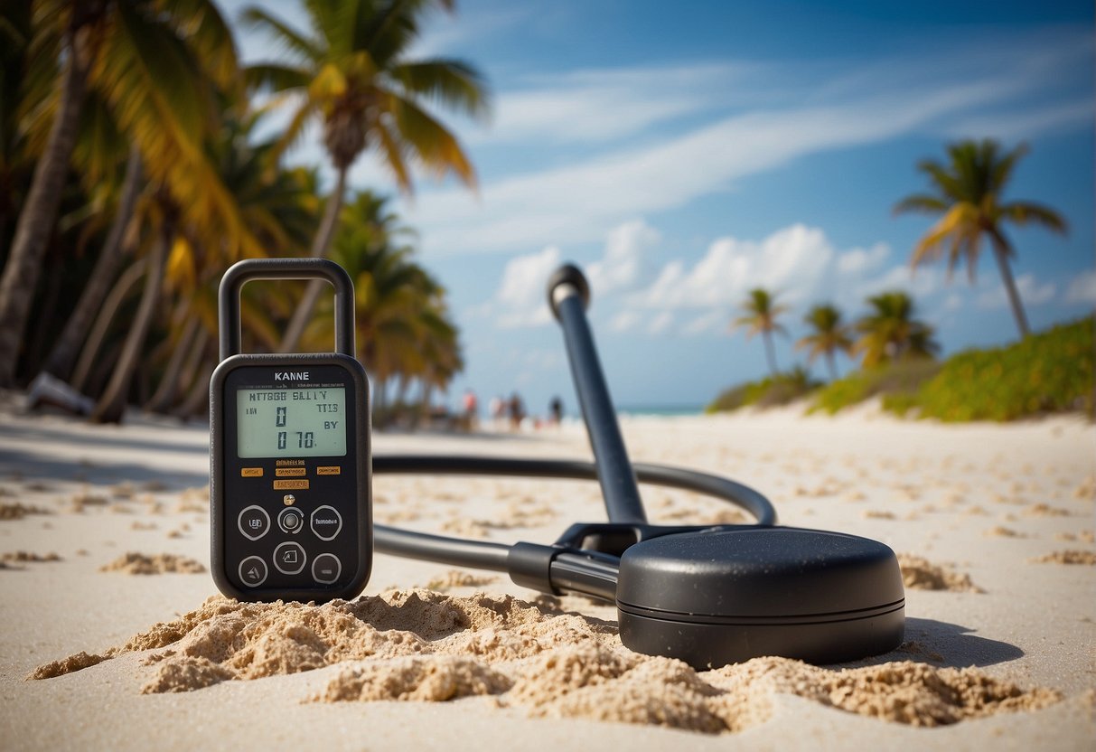 metal detector scanning sandy florida beach